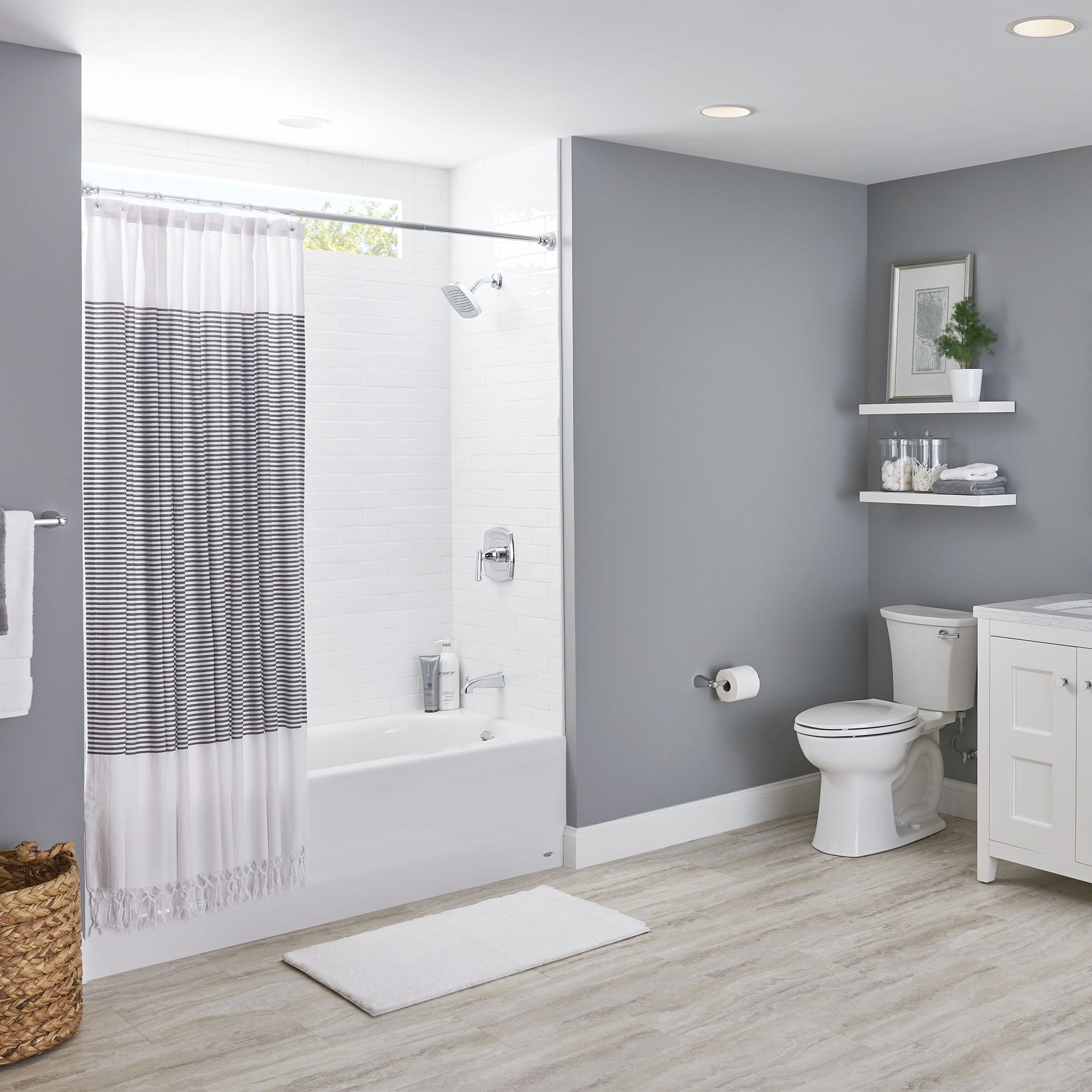 Princeton Americast 60 x 30 Inch Integral Apron Bathtub Above Floor Rough with Right Hand Outlet WHITE